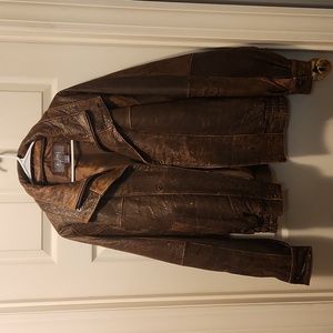 Brown leather jacket
